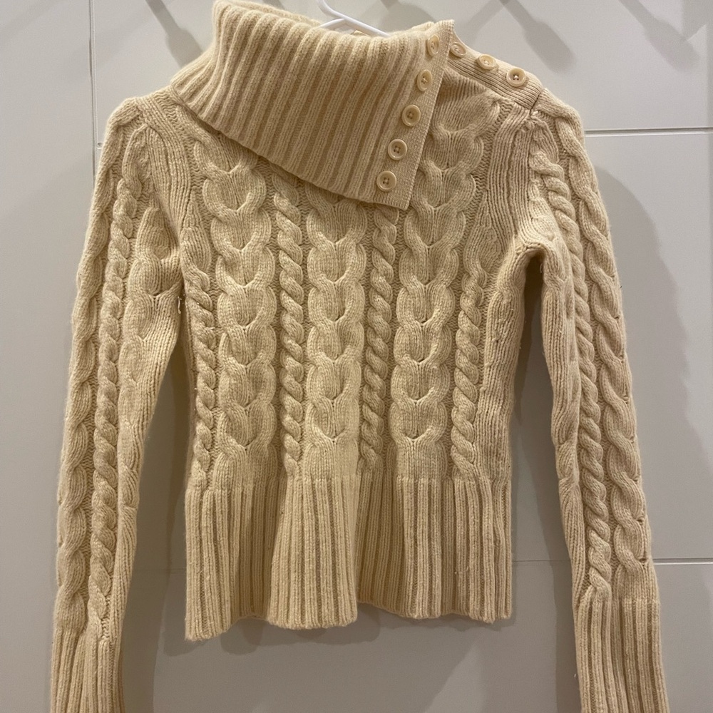 Women's Cable Knit Sweater - Yellow